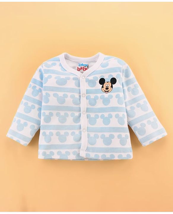 Babyhug Disney Cotton Baby Clothing Gift Set with Mickey Graphic - Light Blue