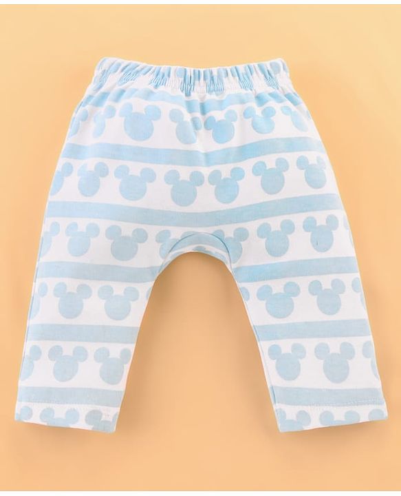Babyhug Disney Cotton Baby Clothing Gift Set with Mickey Graphic - Light Blue