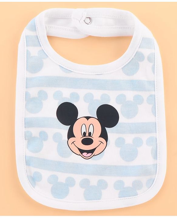 Babyhug Disney Cotton Baby Clothing Gift Set with Mickey Graphic - Light Blue