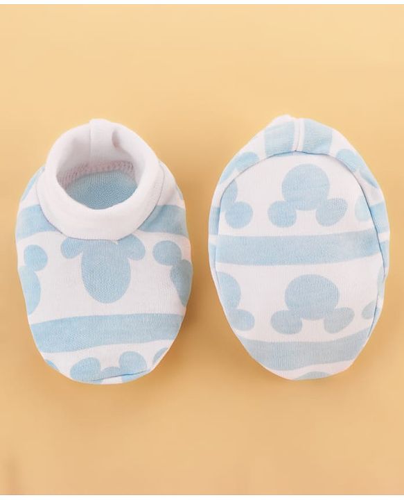Babyhug Disney Cotton Baby Clothing Gift Set with Mickey Graphic - Light Blue
