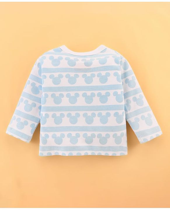 Babyhug Disney Cotton Baby Clothing Gift Set with Mickey Graphic - Light Blue