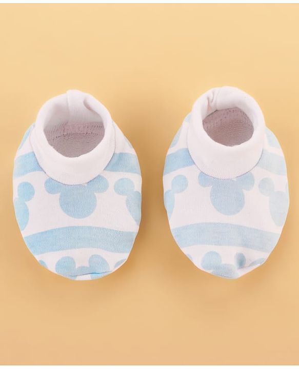 Babyhug Disney Cotton Baby Clothing Gift Set with Mickey Graphic - Light Blue