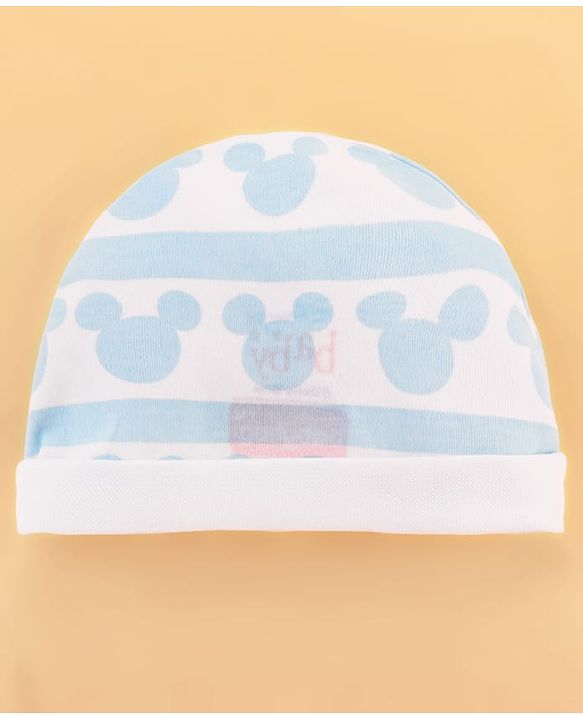 Babyhug Disney Cotton Baby Clothing Gift Set with Mickey Graphic - Light Blue
