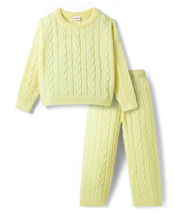 Winter Wear Sweater cable Knit  top & Pant Co-ord Set
