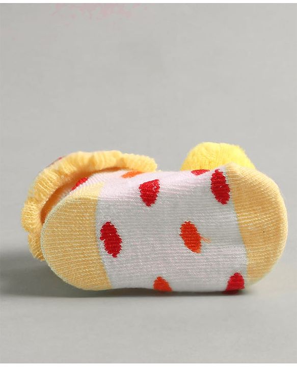 Cute Walk by Babyhug Slip On Sock Shoes with Smiley Applique - Yellow
