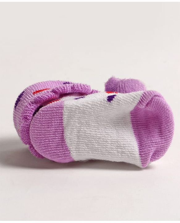 Cute Walk by Babyhug Slip On Sock Shoes with Bear Applique - Purple