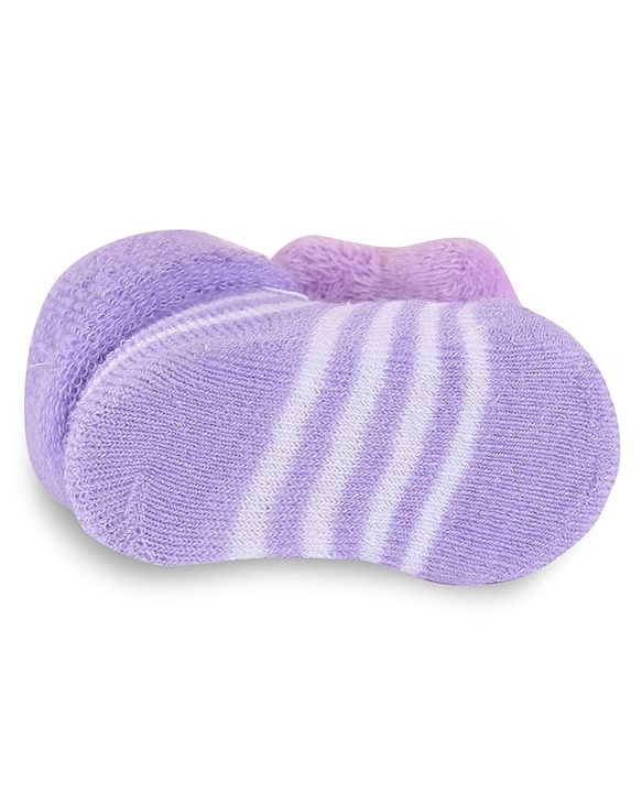 Cute Walk by Babyhug Slip On Sock Shoes with Bunny Applique - Purple