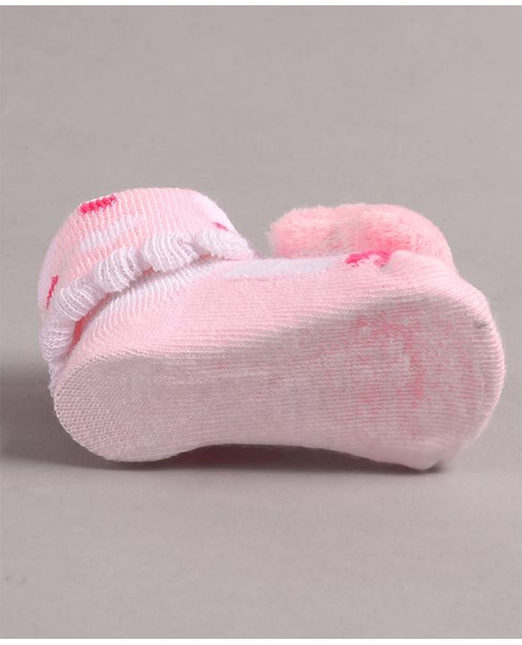 Cute Walk by Babyhug Slip On Sock Shoes with Kitty Applique - Pink