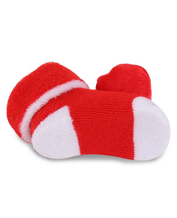 Cute Walk by Babyhug Slip On Socks Shoes with Applique - Red