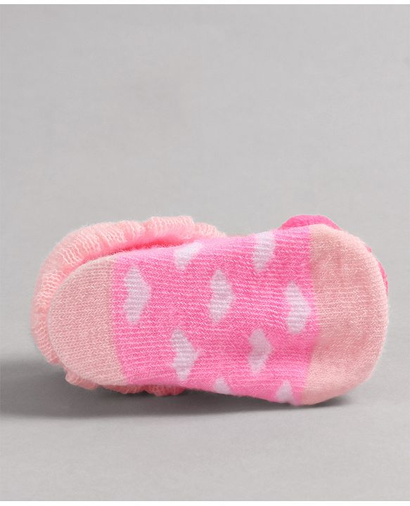 Cute Walk by Babyhug Socks with Strawberry Applique - Pink