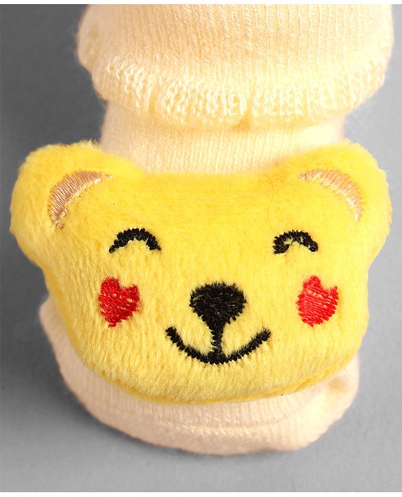 Cute Walk by Babyhug Socks with Dog Applique - Yellow