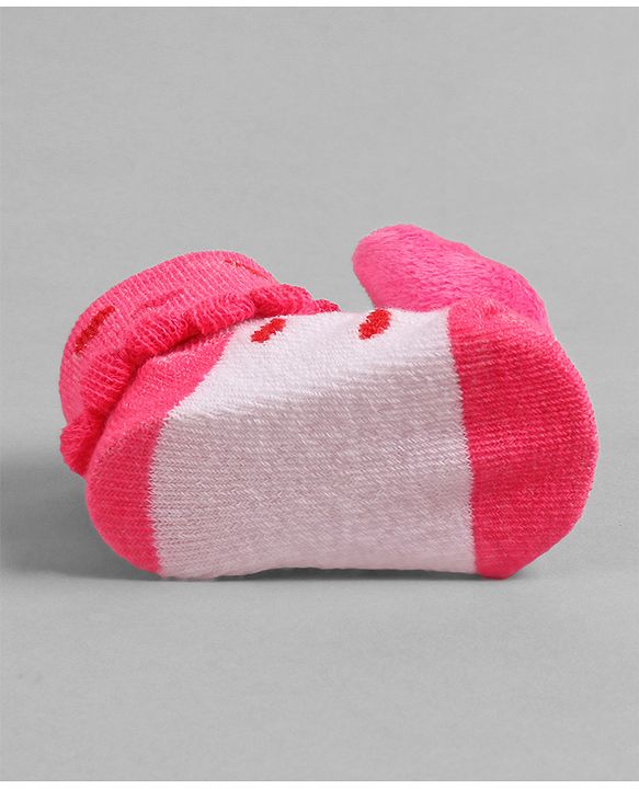 Cute Walk by Babyhug Socks  with Bear Applique - Pink