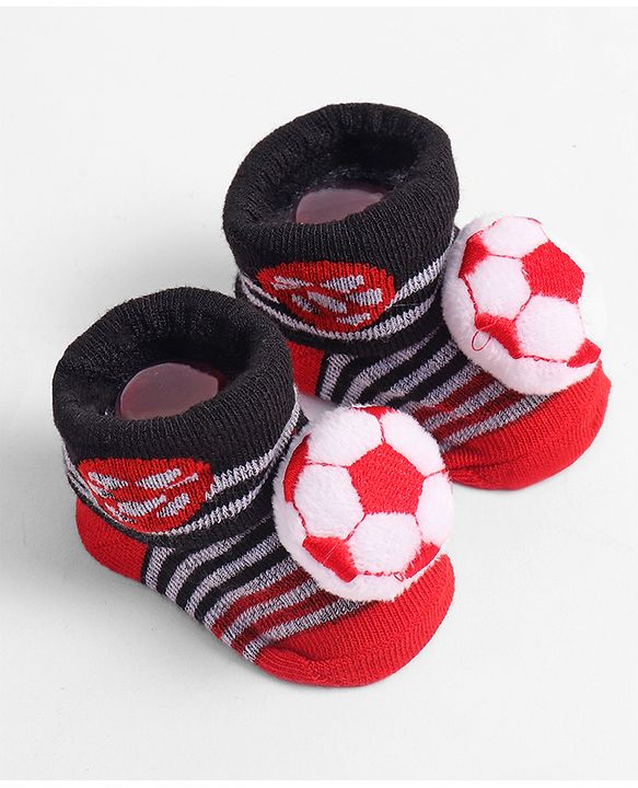 Cute Walk by Babyhug Socks with Football Applique - Navy Blue