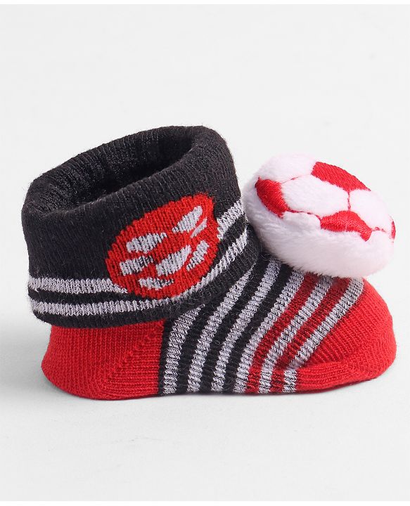 Cute Walk by Babyhug Socks with Football Applique - Navy Blue