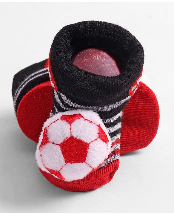 Cute Walk by Babyhug Socks with Football Applique - Navy Blue