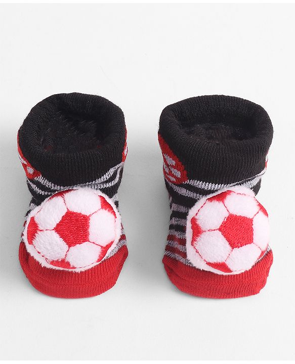 Cute Walk by Babyhug Socks with Football Applique - Navy Blue
