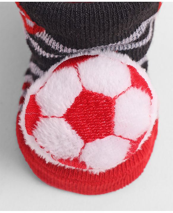 Cute Walk by Babyhug Socks with Football Applique - Navy Blue