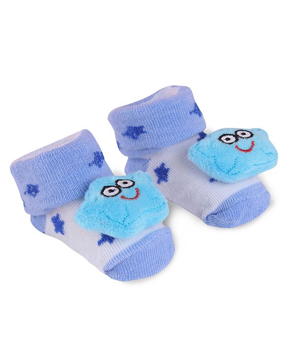 Cute Walk by Babyhug Fabric Slip On Socks Shoes with Star Applique - Lavender