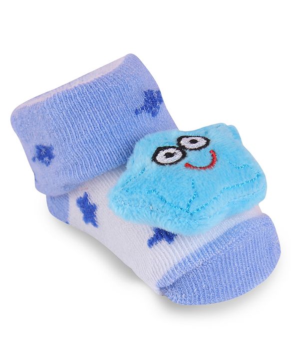 Cute Walk by Babyhug Fabric Slip On Socks Shoes with Star Applique - Lavender