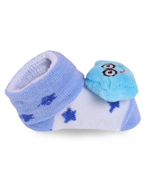 Cute Walk by Babyhug Fabric Slip On Socks Shoes with Star Applique - Lavender
