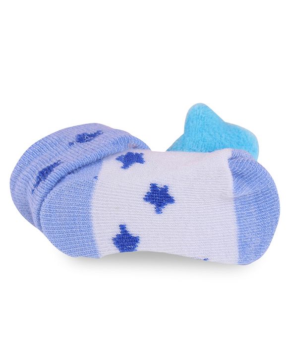 Cute Walk by Babyhug Fabric Slip On Socks Shoes with Star Applique - Lavender