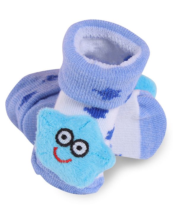 Cute Walk by Babyhug Fabric Slip On Socks Shoes with Star Applique - Lavender