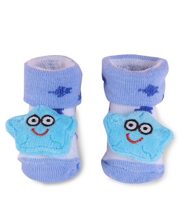 Cute Walk by Babyhug Fabric Slip On Socks Shoes with Star Applique - Lavender