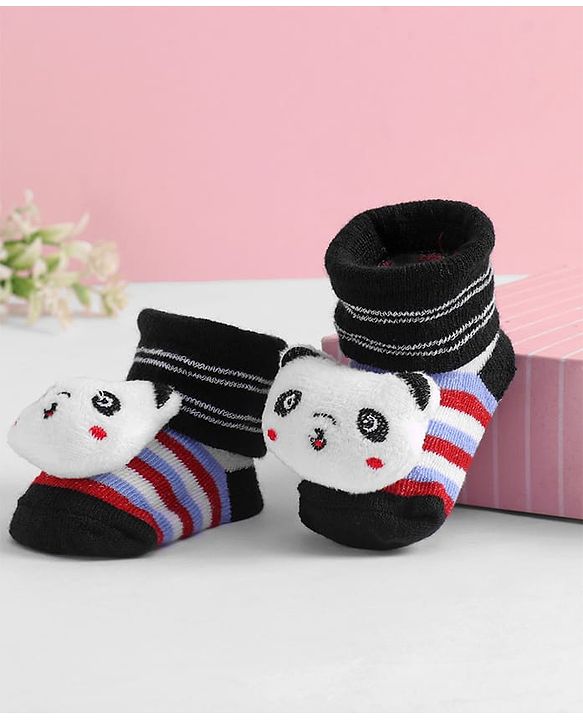 Cute Walk by Babyhug Socks with Applique - Black