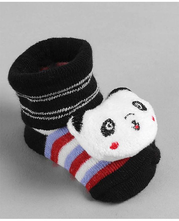 Cute Walk by Babyhug Socks with Applique - Black