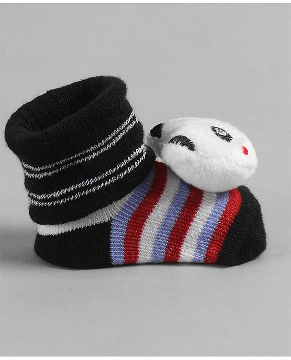 Cute Walk by Babyhug Socks with Applique - Black