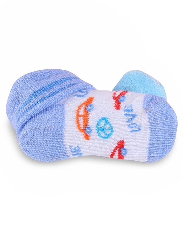 Cute Walk by Babyhug Slip On Sock Shoes with Football Applique - Light Blue