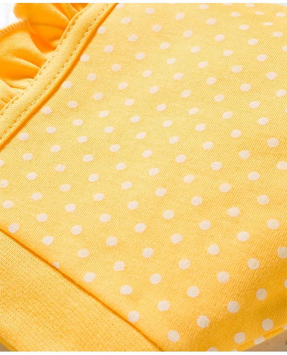 Babyhug 100% Cotton Interlock Knit Caps With Polka Dots & Floral Print Pack Of 2 - Diameter 17 cm