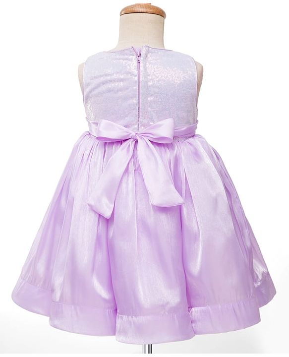 Babyhug Woven Sleeveless Party Dress with Headband  Sequin Detailing & Bow Applique - Lavender