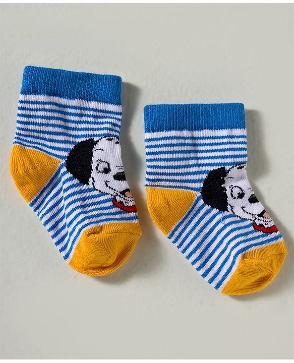 Cute Walk by Babyhug Disney Knited Ankle Length Anti Bacterial Socks With Disney Character Design Pack Of 5 - Multicolour