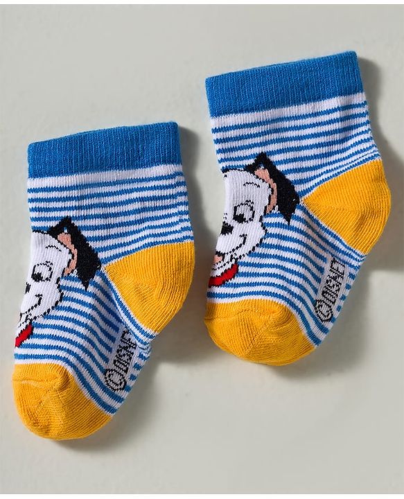 Cute Walk by Babyhug Disney Knited Ankle Length Anti Bacterial Socks With Disney Character Design Pack Of 5 - Multicolour