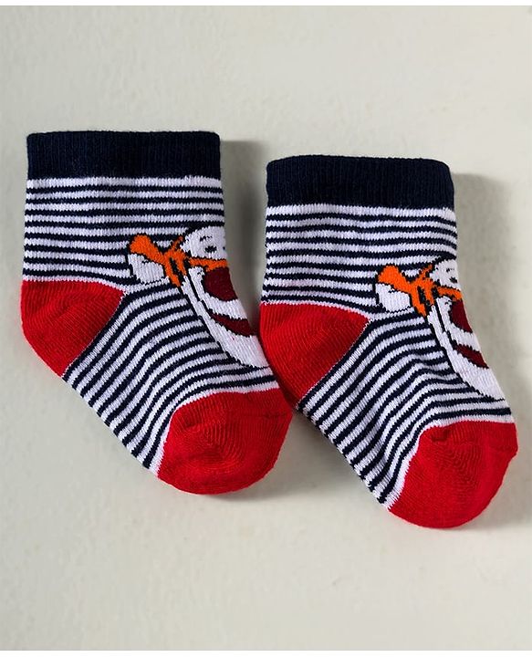Cute Walk by Babyhug Disney Knited Ankle Length Anti Bacterial Socks With Disney Character Design Pack Of 5 - Multicolour