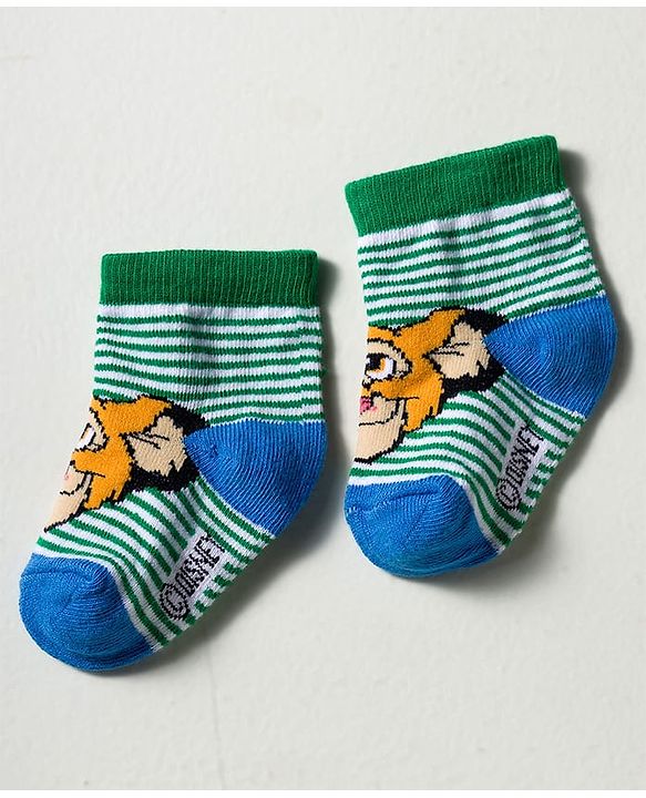 Cute Walk by Babyhug Disney Knited Ankle Length Anti Bacterial Socks With Disney Character Design Pack Of 5 - Multicolour