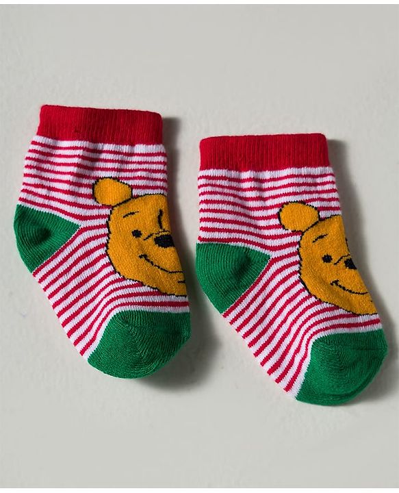 Cute Walk by Babyhug Disney Knited Ankle Length Anti Bacterial Socks With Disney Character Design Pack Of 5 - Multicolour