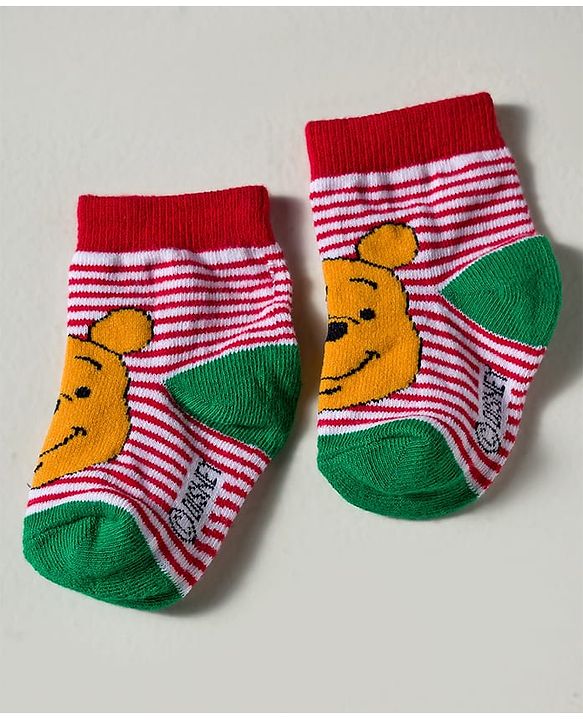 Cute Walk by Babyhug Disney Knited Ankle Length Anti Bacterial Socks With Disney Character Design Pack Of 5 - Multicolour