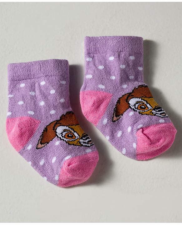Cute Walk by Babyhug Disney Knitted Ankle Length Anti Bacterial Socks With Disney Character Design Pack Of 5 - Multicolour