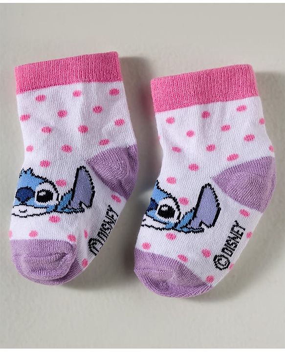 Cute Walk by Babyhug Disney Knitted Ankle Length Anti Bacterial Socks With Disney Character Design Pack Of 5 - Multicolour