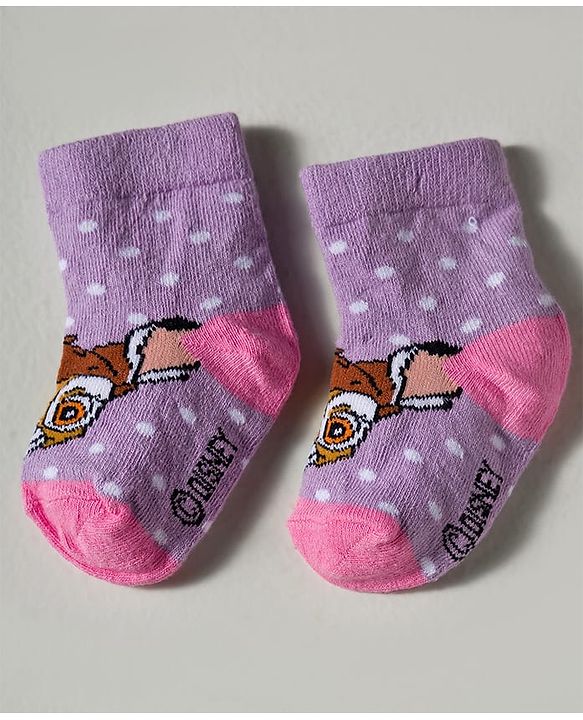 Cute Walk by Babyhug Disney Knitted Ankle Length Anti Bacterial Socks With Disney Character Design Pack Of 5 - Multicolour