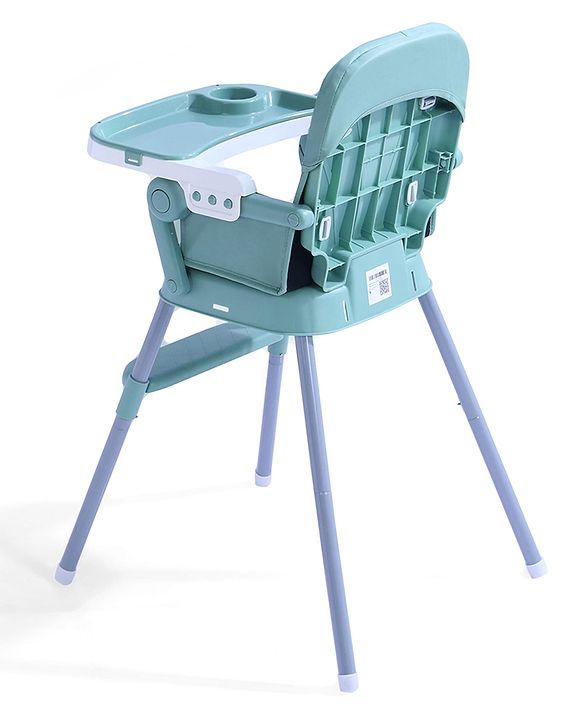 Babyhug 3 in 1 Set Up High Chair for Baby  Green| High Chair, Feeding Chair & Booster Chair| 5-Point Safety Harness| Adjustable Double Food Tray| Cushioned Seat| Foldable| Anti-Skid Feet