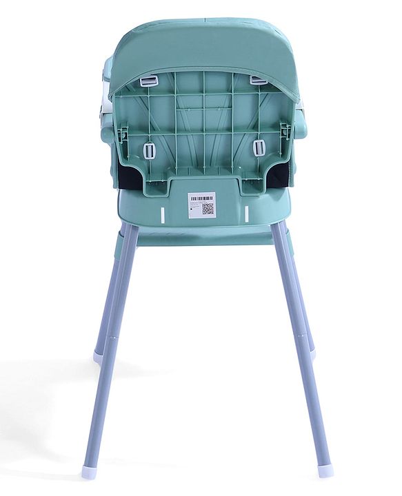 Babyhug 3 in 1 Set Up High Chair for Baby  Green| High Chair, Feeding Chair & Booster Chair| 5-Point Safety Harness| Adjustable Double Food Tray| Cushioned Seat| Foldable| Anti-Skid Feet
