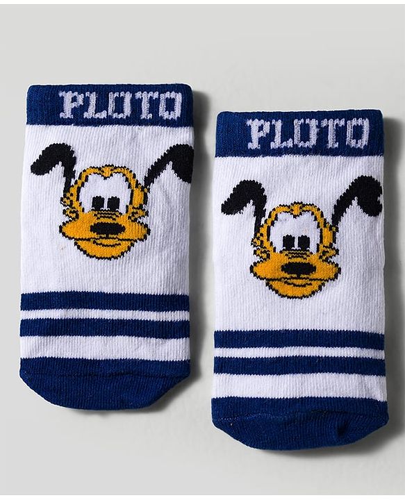 Cute Walk by Babyhug Disney  Knitted Ankle Length Anti Bacterial Socks With Mickey Mouse and Friends Graphic Pack of 3 - Red & Blue
