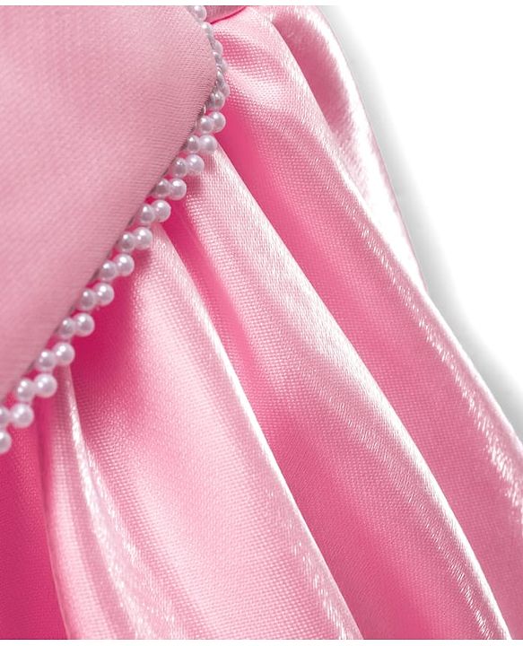 Babyhug Woven Sleeveless Party Dress with Bow Applique - Light Pink