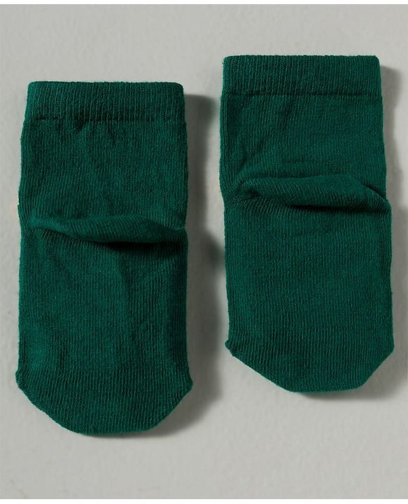 Cute Walk by Babyhug Disney Knit Ankle Length Antibacterial Socks with Mickey Mouse Graphic Pack of 3 - Dark Green Red & Navy Blue