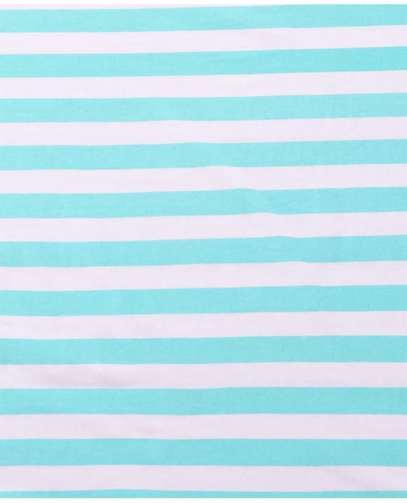 Babyhug Cotton Terry Knit Hooded Towel with Ear Applique Stripes & Embroidery L 75 x B 71 cm - Light Blue