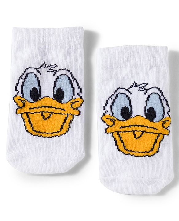 Cute Walk by Babyhug Disney Knit Ankle Length Antibacterial Socks With Mickey Mouse and Friends Graphic Pack of 3 - Yellow & Black
