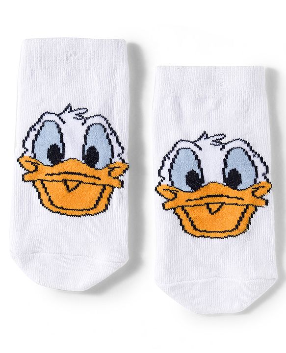 Cute Walk by Babyhug Disney Knit Ankle Length Antibacterial Socks With Mickey Mouse and Friends Graphic Pack of 3 - Yellow & Black